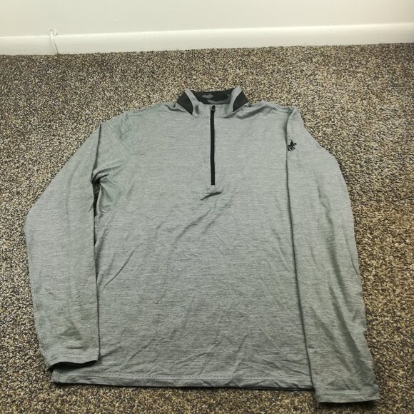 Greyson French Creek Golf Club Jacket 1/4 Zip Camo Collar Brrr Gray Mens Medium - Picture 2 of 11